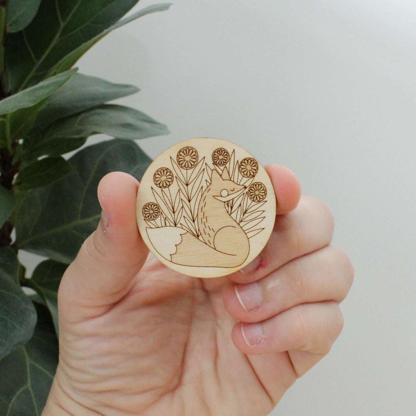 Wood Fox Needle Minder, Nature Themed Sewer's Gift