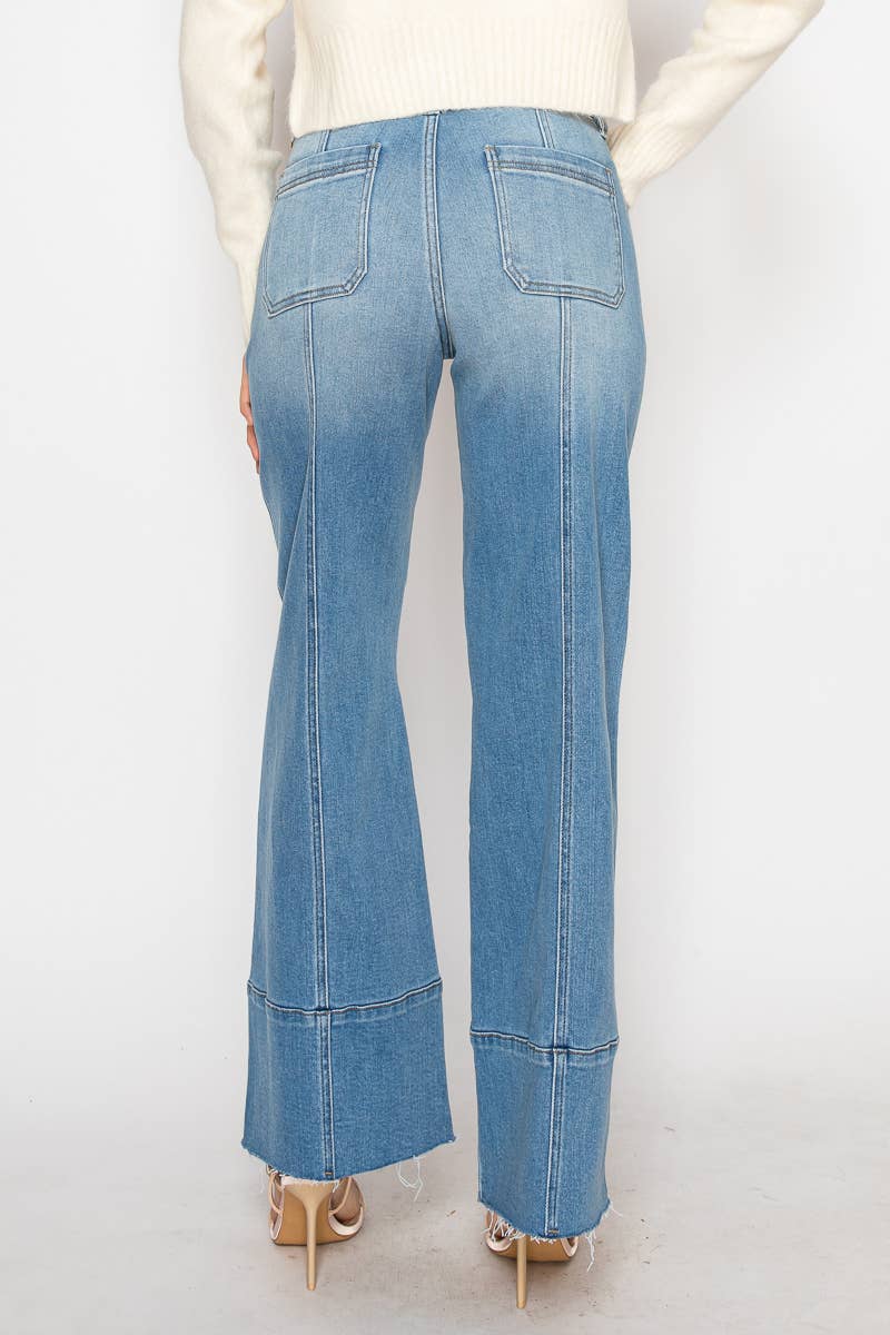 Tummy Control Slim Palazzo Jeans