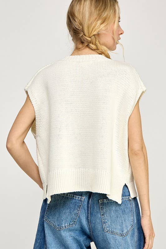 OVERSIZED KNIT LOVEMORE SWEATER VEST