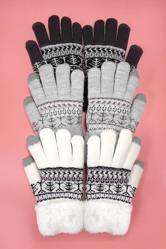 AZTEC DOUBLE PILE TOUCH SCREEN WINTER GLOVES