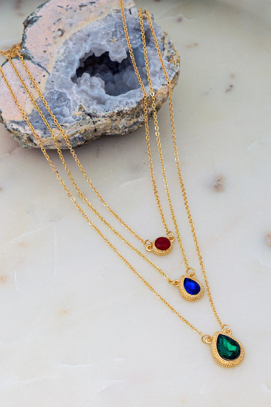 3 Layer Gemstone Necklace