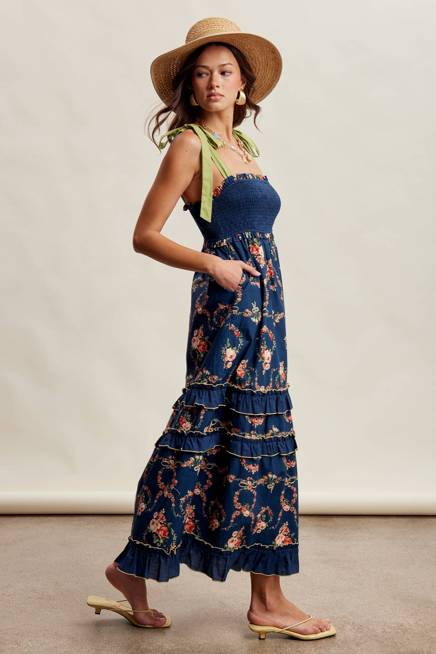 Floral Smocked Tiered Maxi Dress