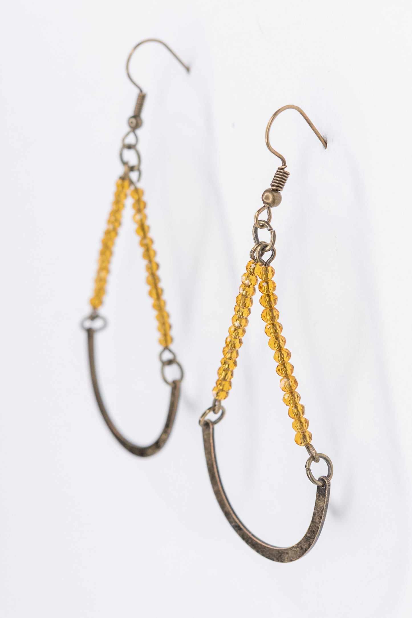 Amber Glass Bead Earrings
