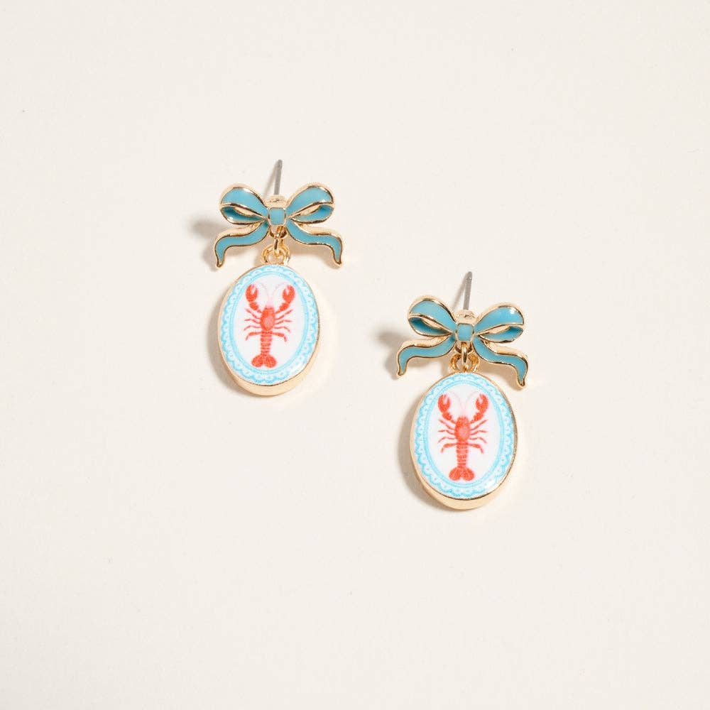 Lobster Enamel Earrings