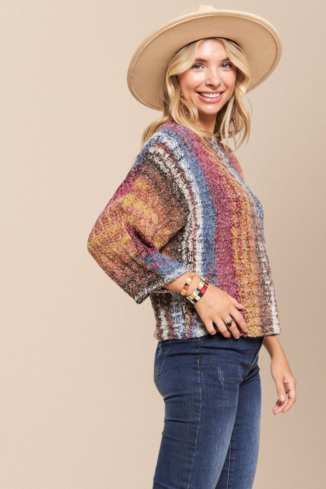 MULTI COLOR SWEATER TOP