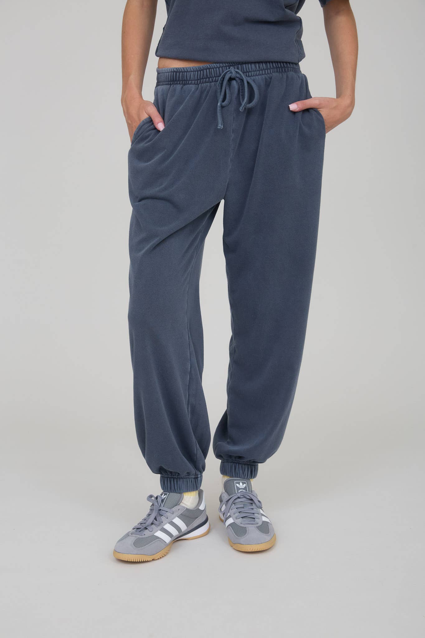 WASHED DRAWSTRING WAIST JOGGERS