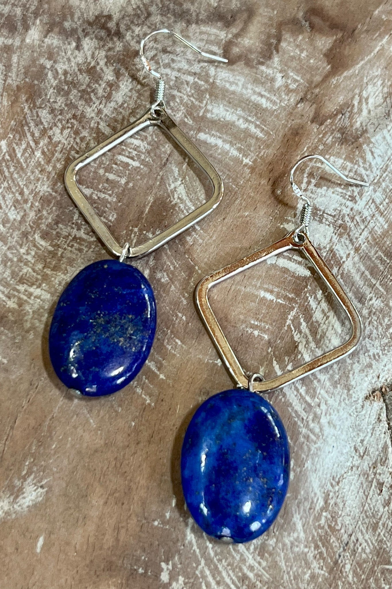 Blue Stone Drop Earrings