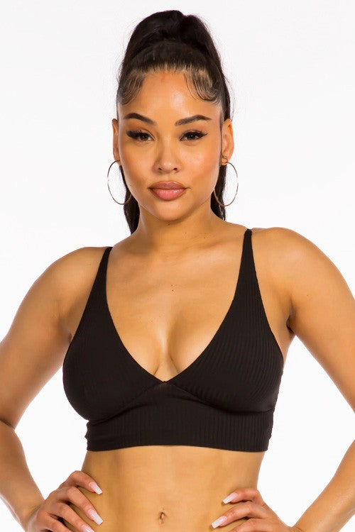 Lace Back Ribbed Bralette