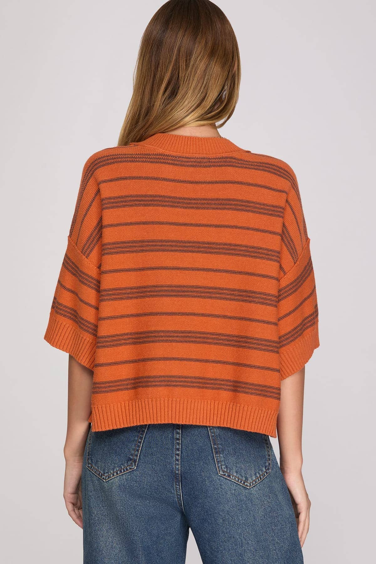 Striped Knit Sweater Top