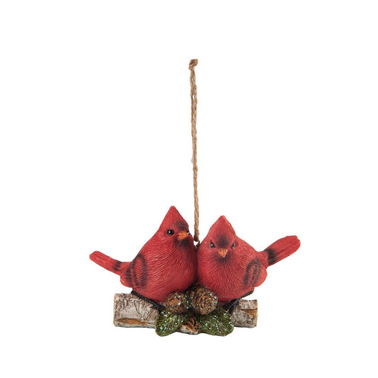 Christmas Cardinal Bird On Branch Ornament