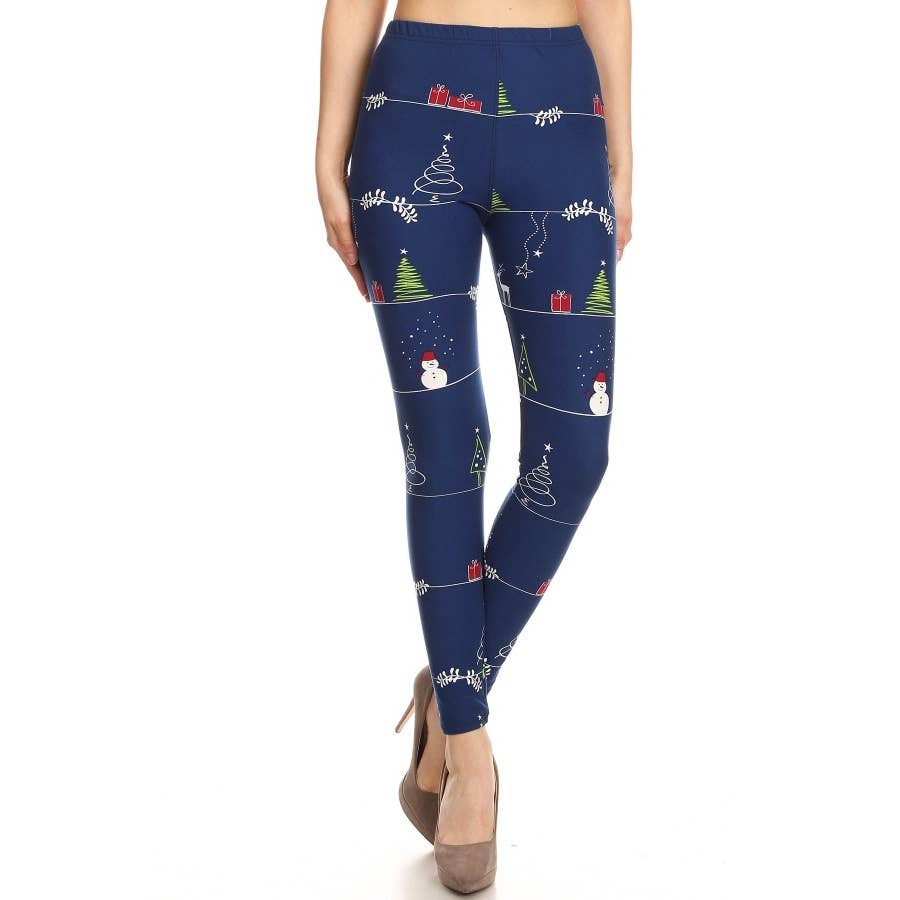 Buttery Soft High Waist Christmas Print Leggings