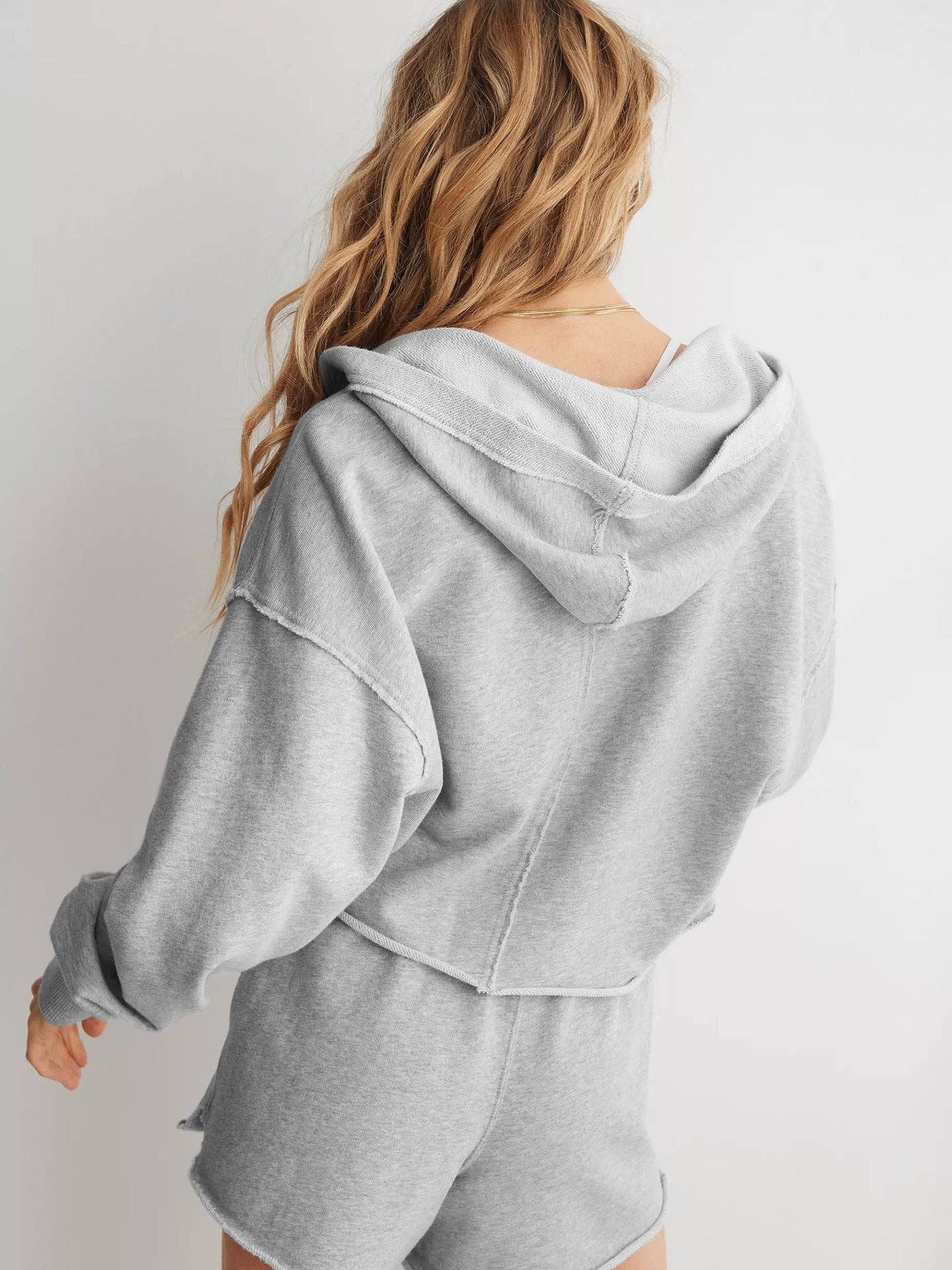 Oversized Hooded V Neck Sweatshirt Pullover Top