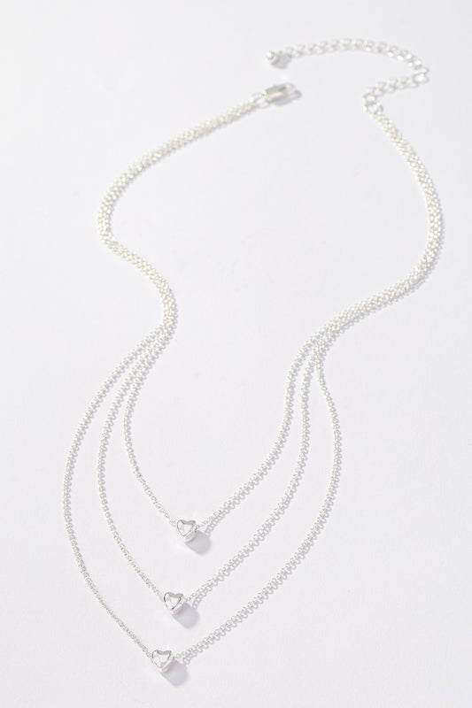 3 Layer Heart Charm Necklace