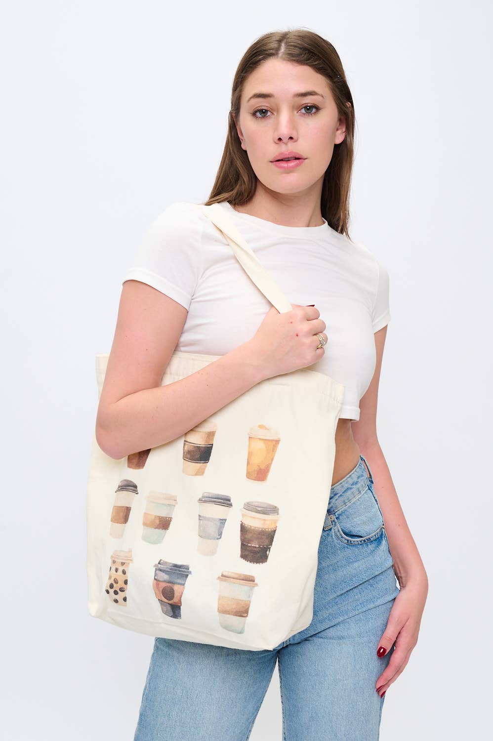 COFFEE CUPS PRINT TOTE BAGS