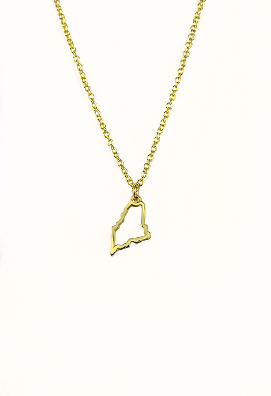 State Necklace - Gold - MAINE