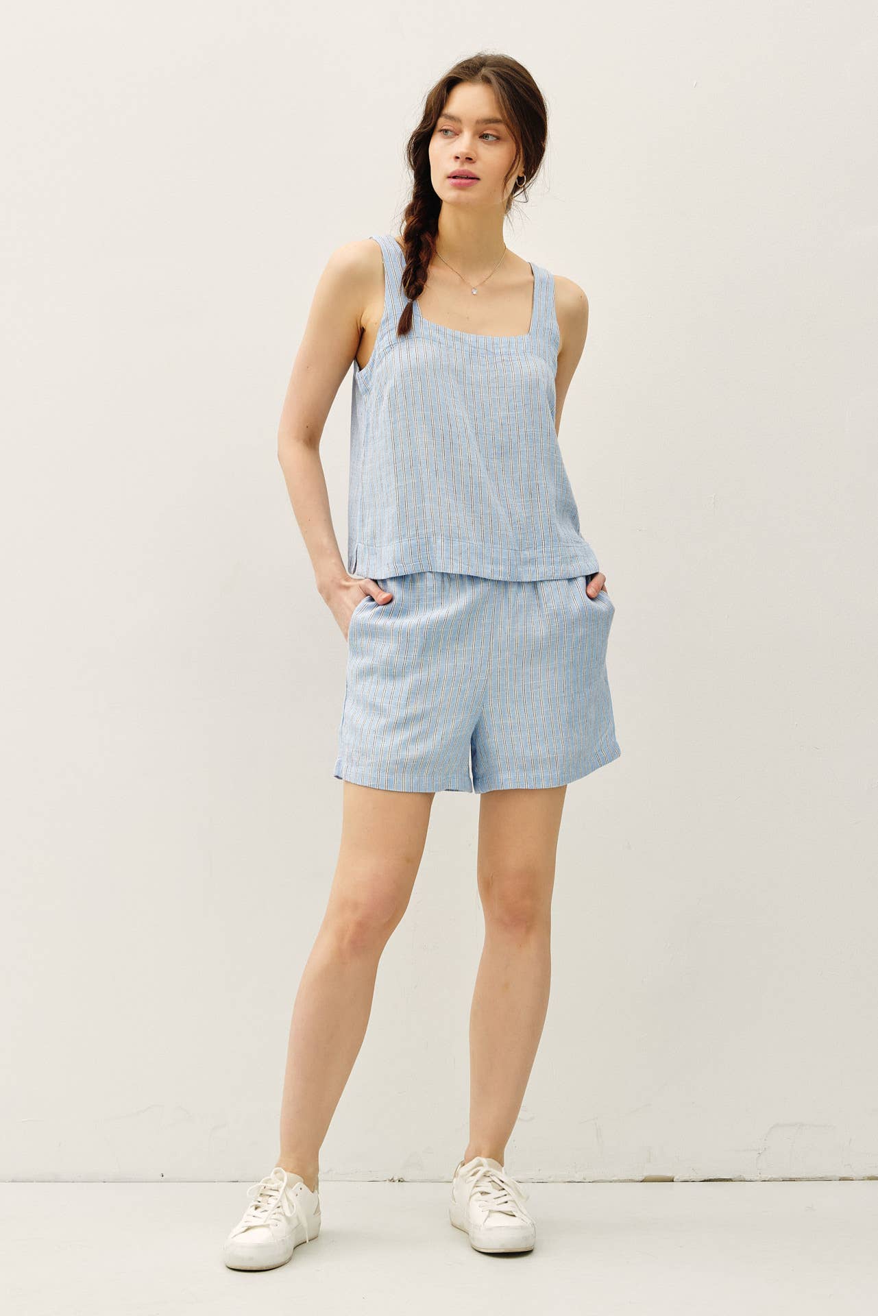 STRIPED BOXY CROPPED TANK
