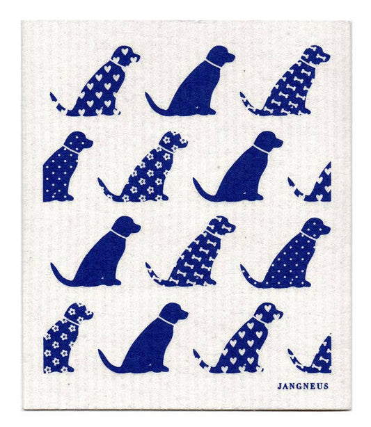 Swedish Dishcloth - Dogs - Blue