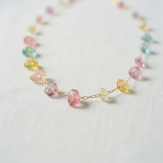 Colorful Gemstone Bead Necklace and Bracelet