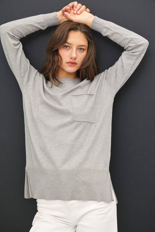 Side Slit Pocket Sweater