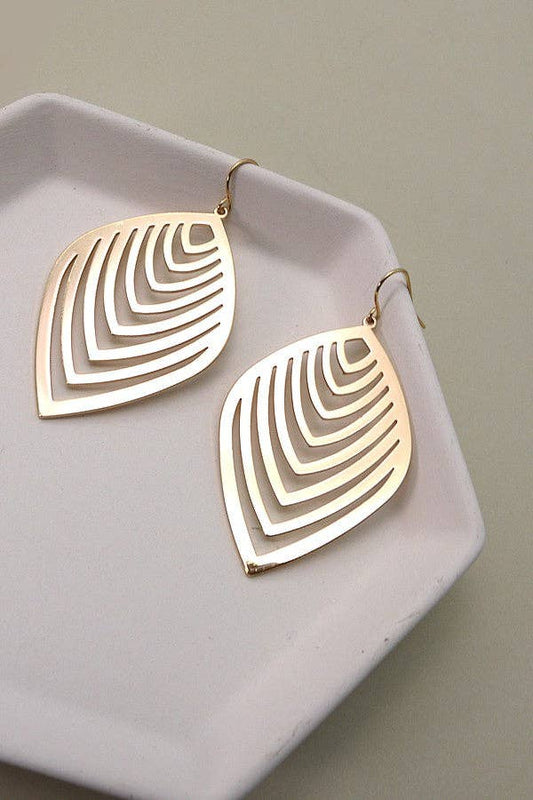 CUTOUT LEAF DROP EARRINGS