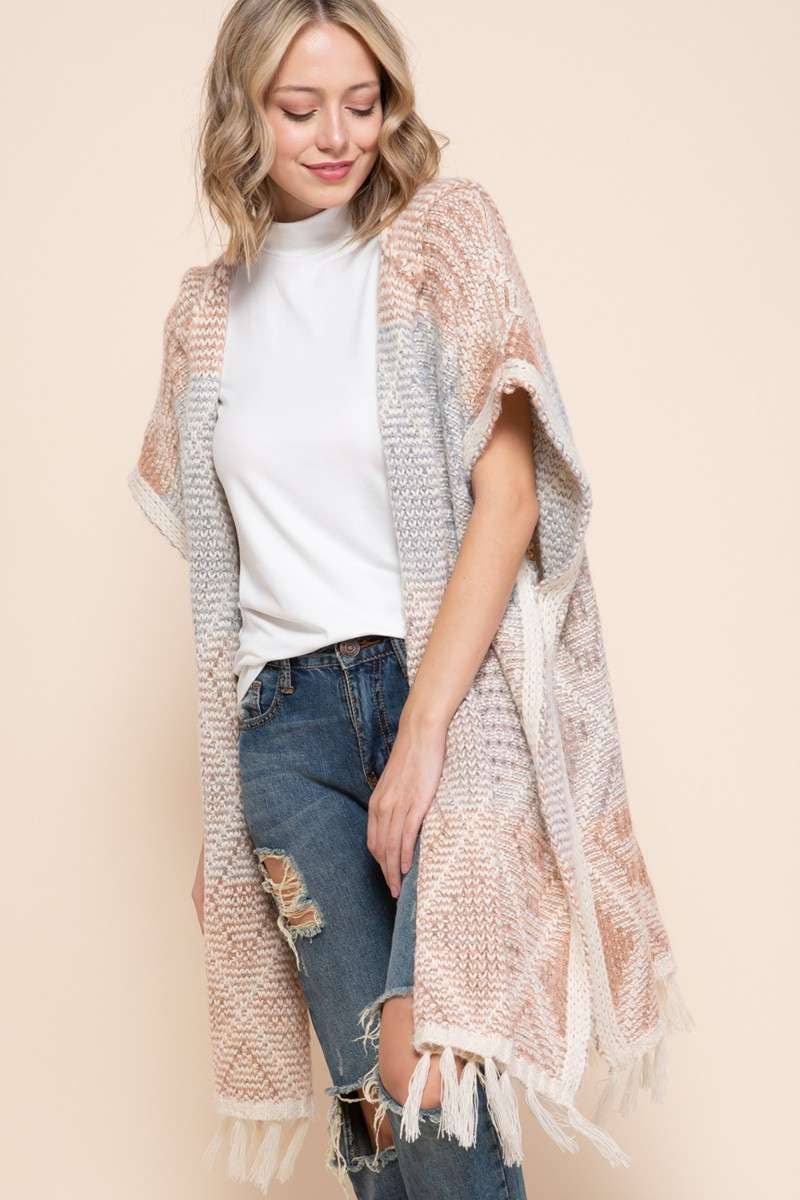 SHORT SLEEVE HOODED CARDIGAN