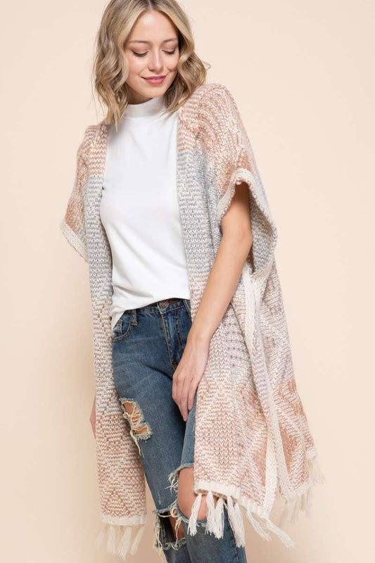 SHORT SLEEVE HOODED CARDIGAN