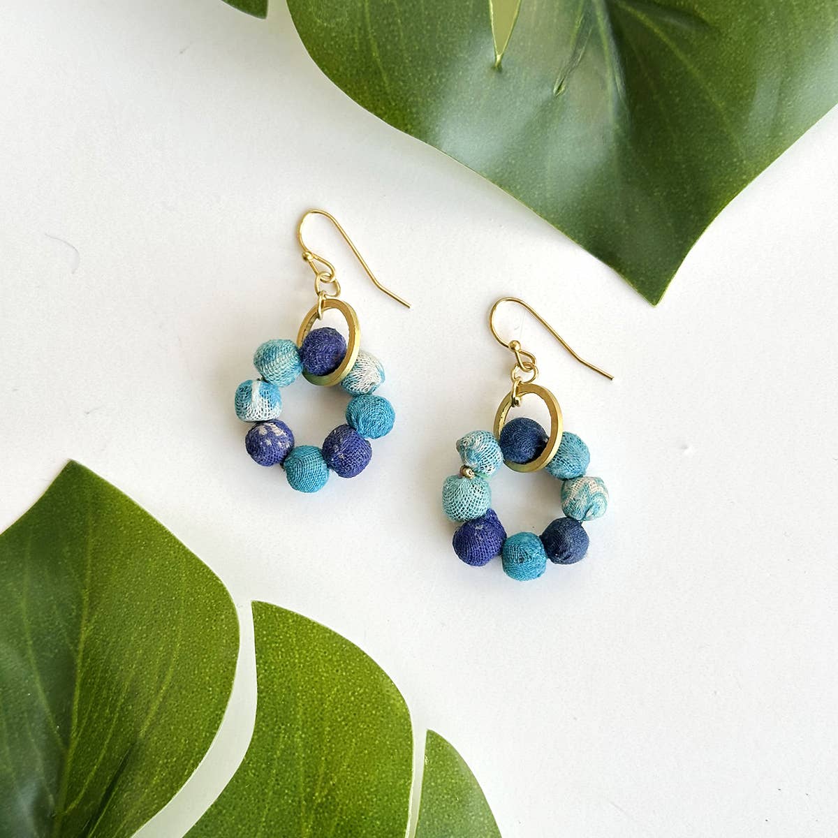 Kantha Azure Orbital Earrings