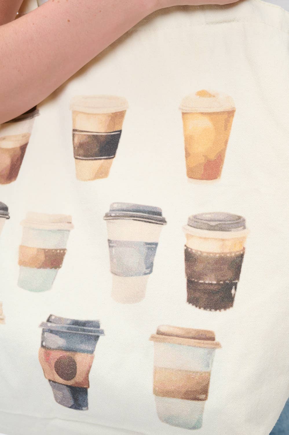 COFFEE CUPS PRINT TOTE BAGS