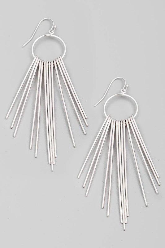 Thin Bar Fringe Earrings