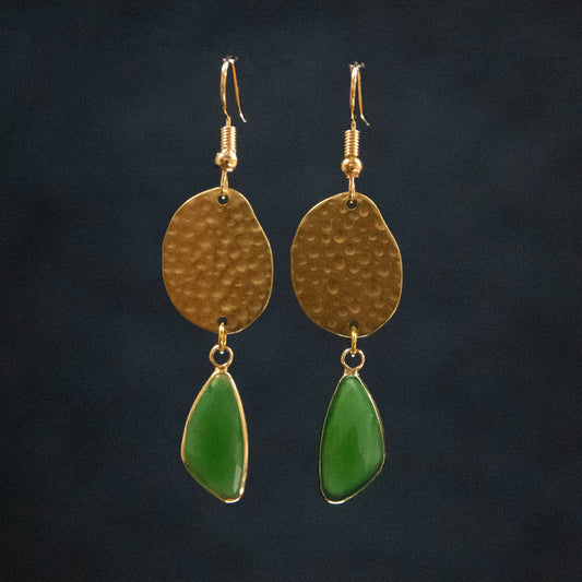 Green Shield Earrings