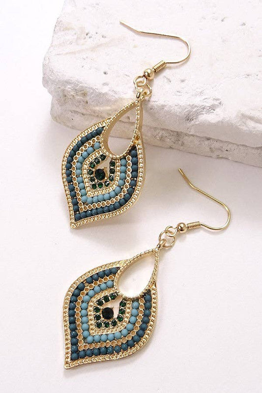 Moroccan Teardrop Beaded Earrings