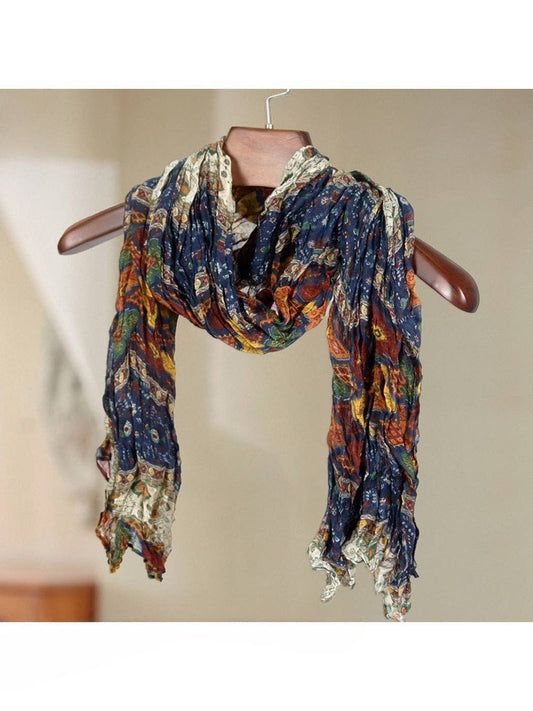 Vintage Print Crinkle Scarf