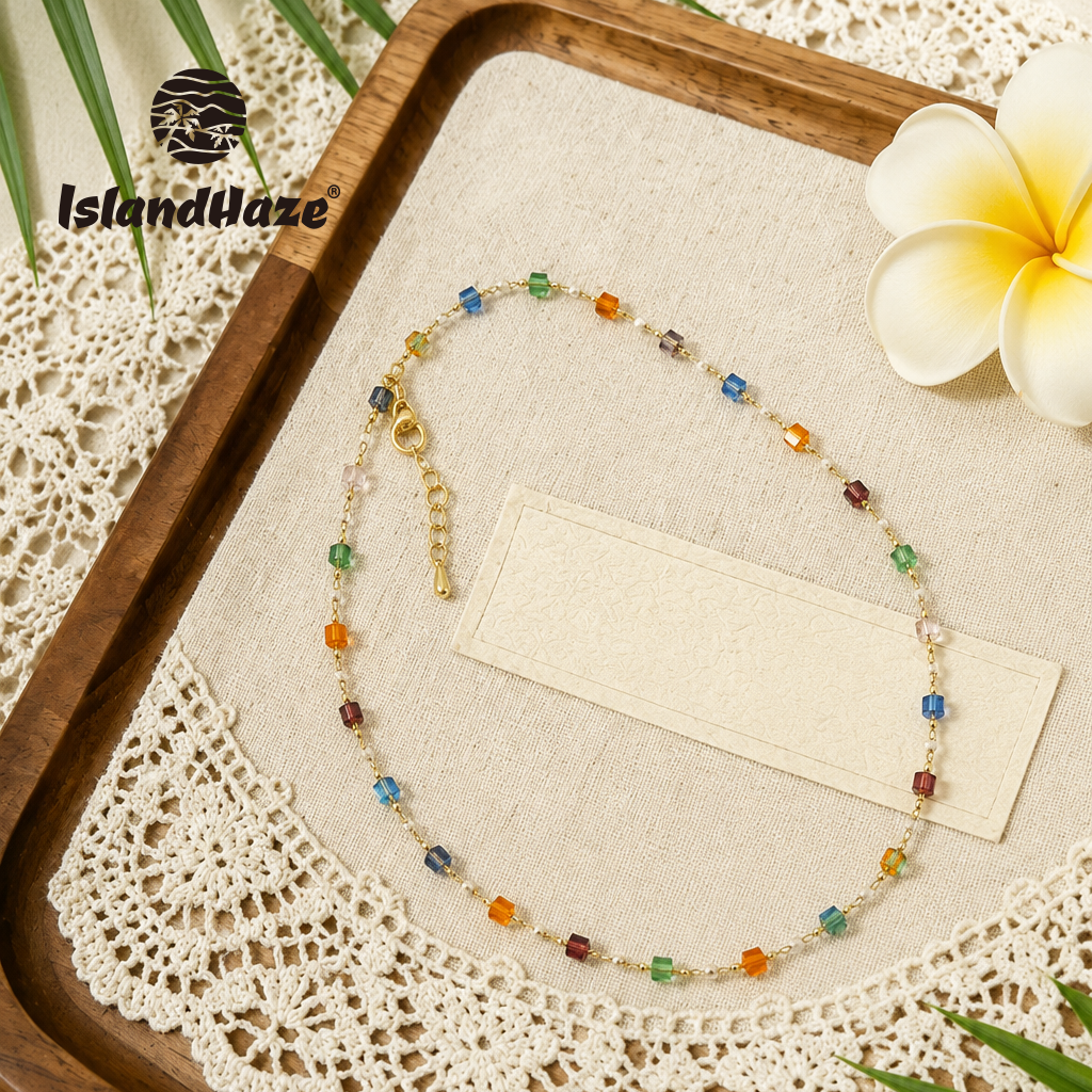 Dainty Rainbow Crystal Choker