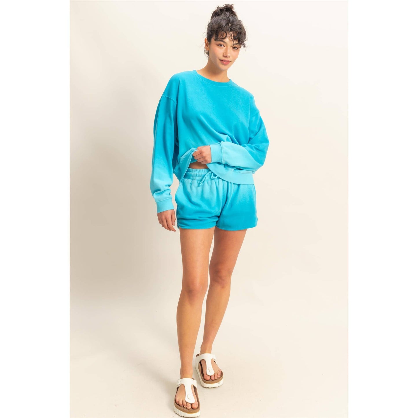 Dip Dye Drawstring Waist Shorts