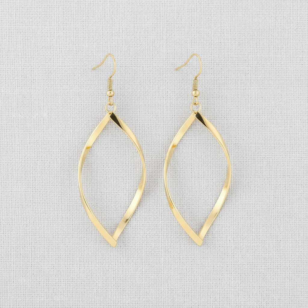 Twisted Geometric Alloy Drop Earrings