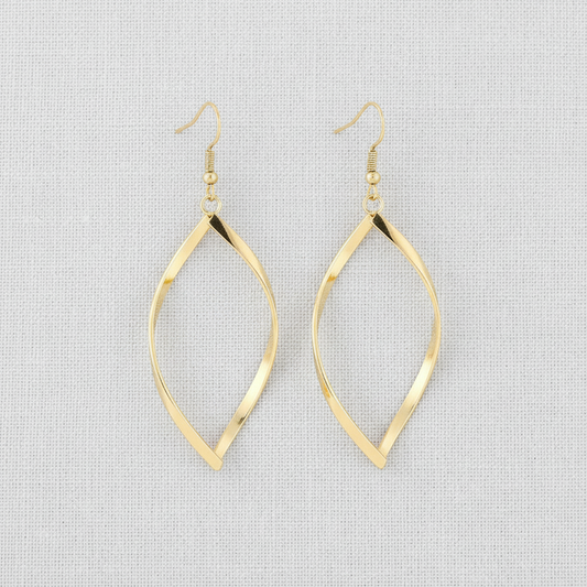 Twisted Geometric Alloy Drop Earrings