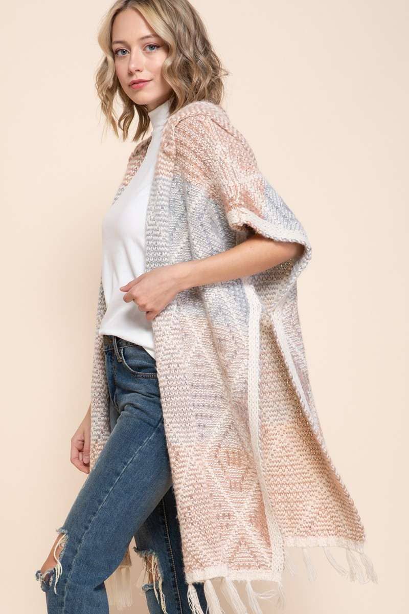 SHORT SLEEVE HOODED CARDIGAN