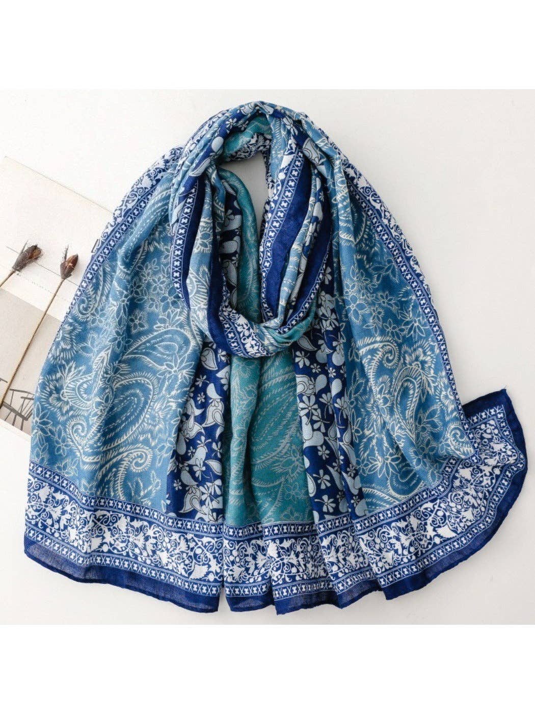 Paisley Print Long Scarf for Women