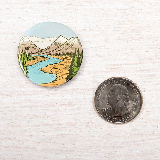 Moutains Button Pin