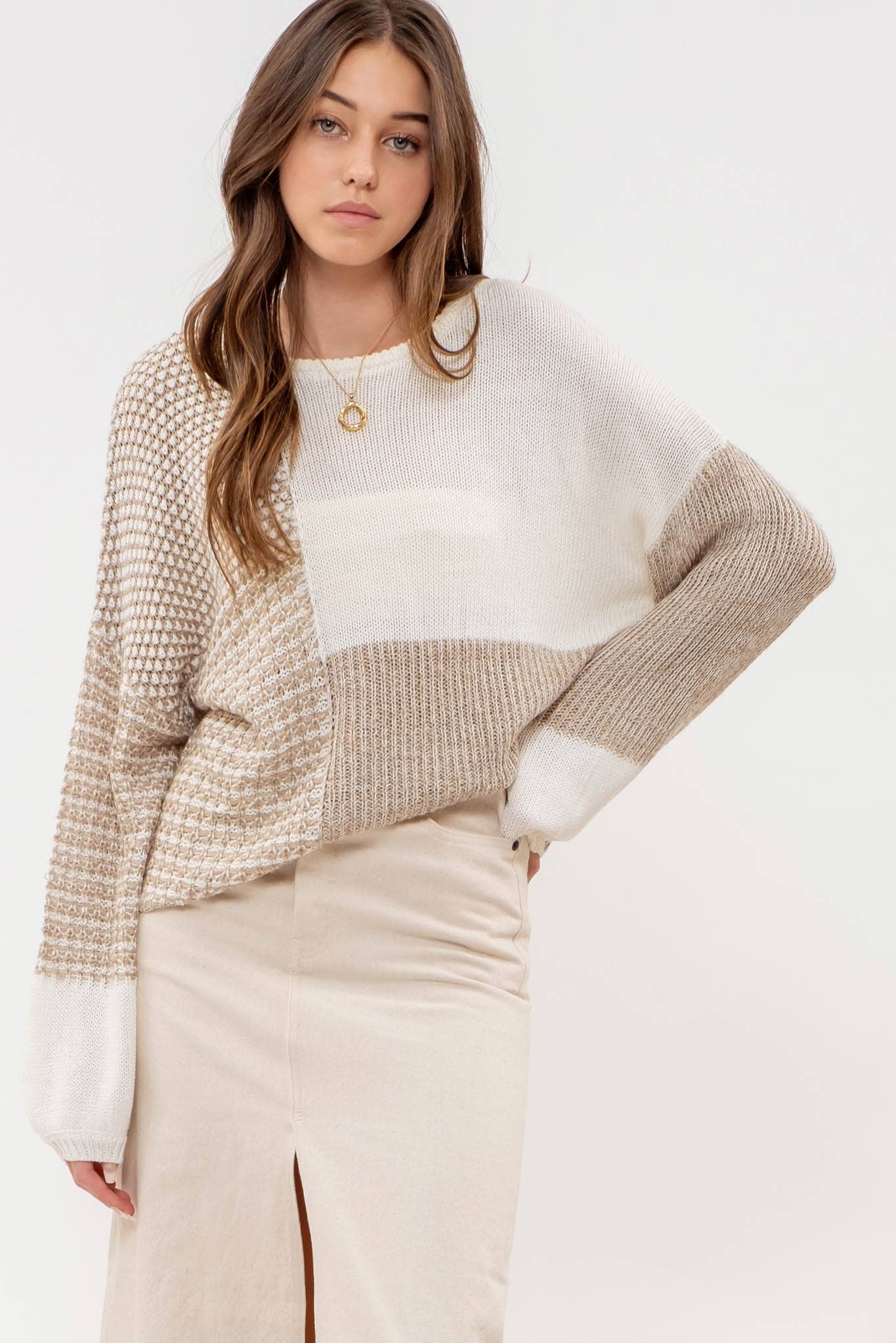 Slouchy Colorblock Sweater