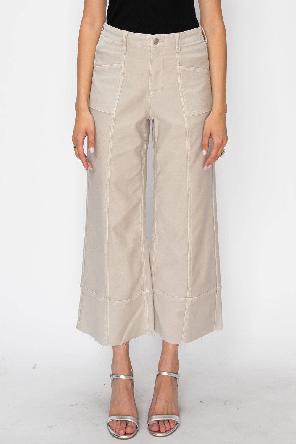 TUMMY CONTROL HIGH RISE  SLIM CROP PALAZZO JEANS