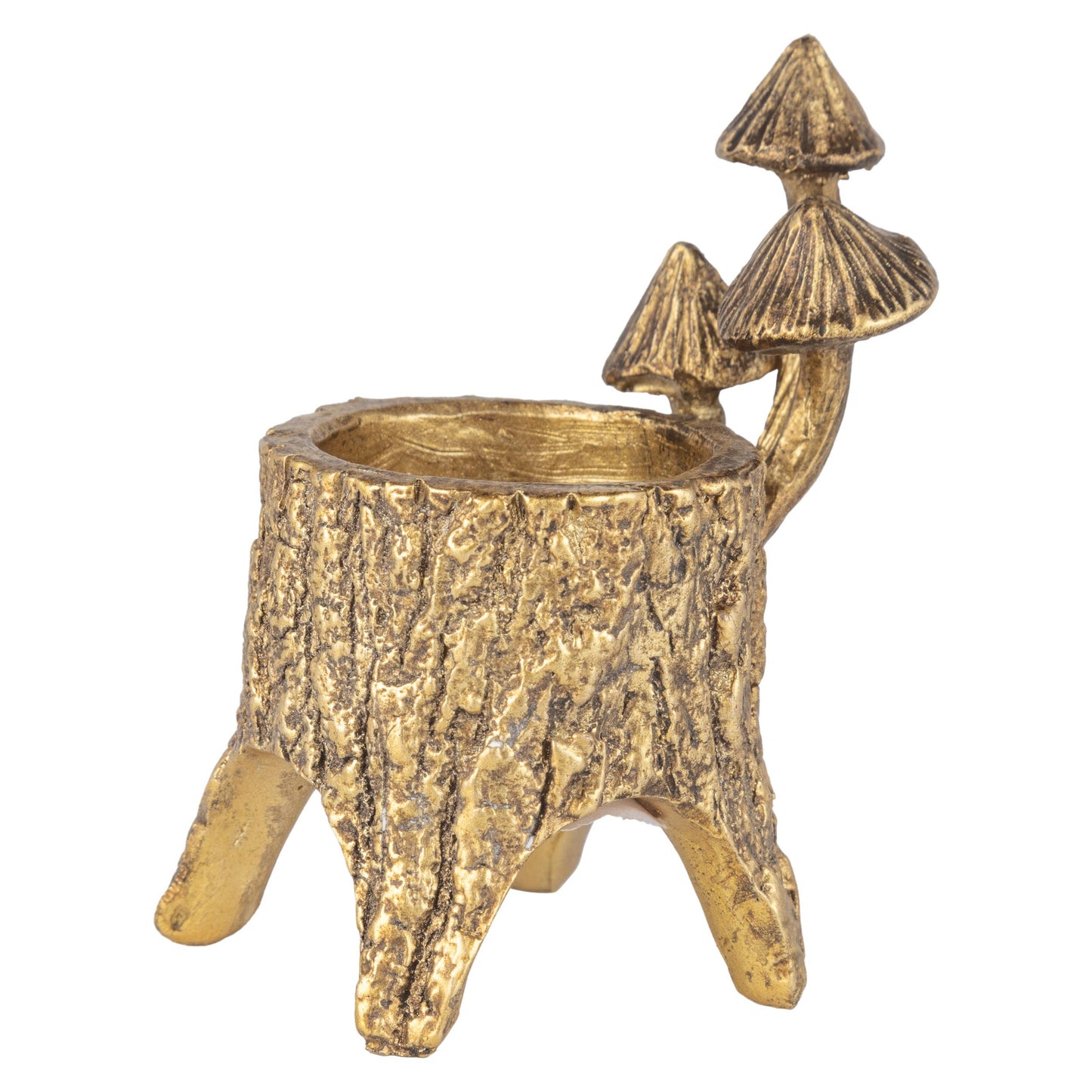 Bronze Resin Log Mushroom Tea Light