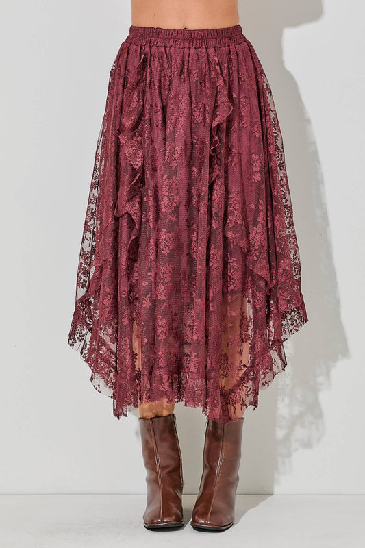 TEXTURED MIDI SKIRT
