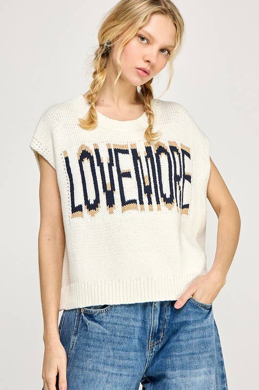 OVERSIZED KNIT LOVEMORE SWEATER VEST