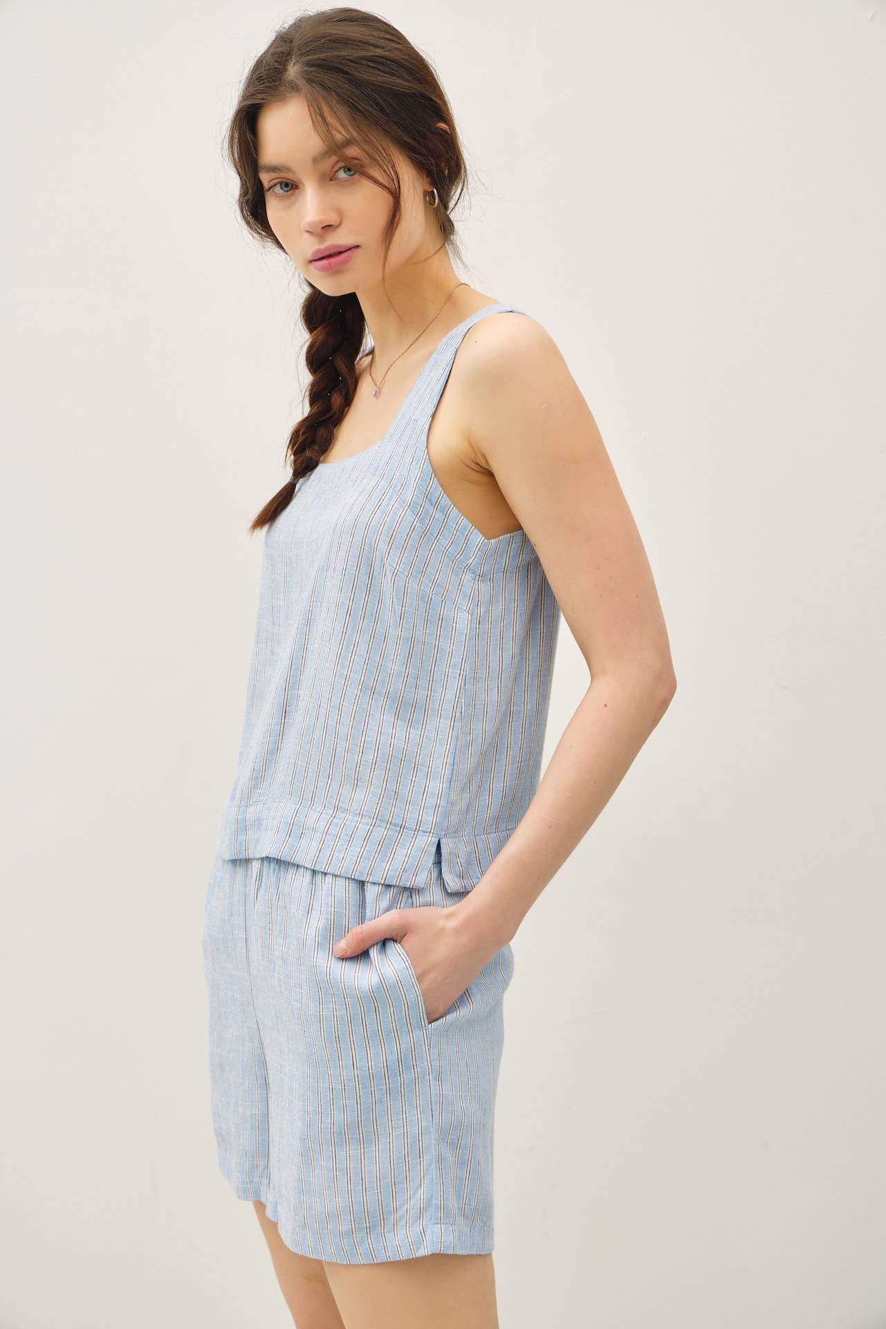 STRIPED BOXY CROPPED TANK