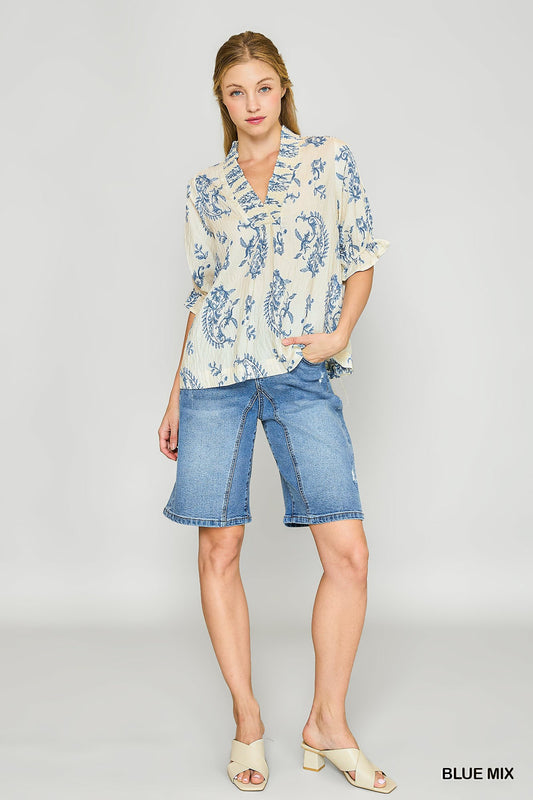 Willow Vine Print Top