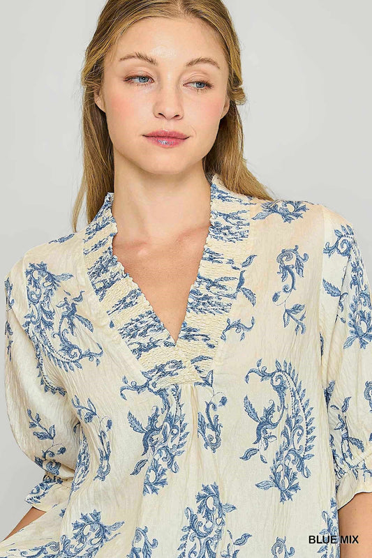 Willow Vine Print Top
