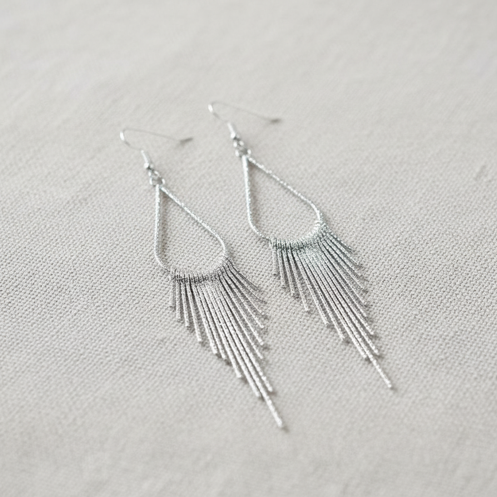 Exquisite Teardrop Metal Tassel Earrings