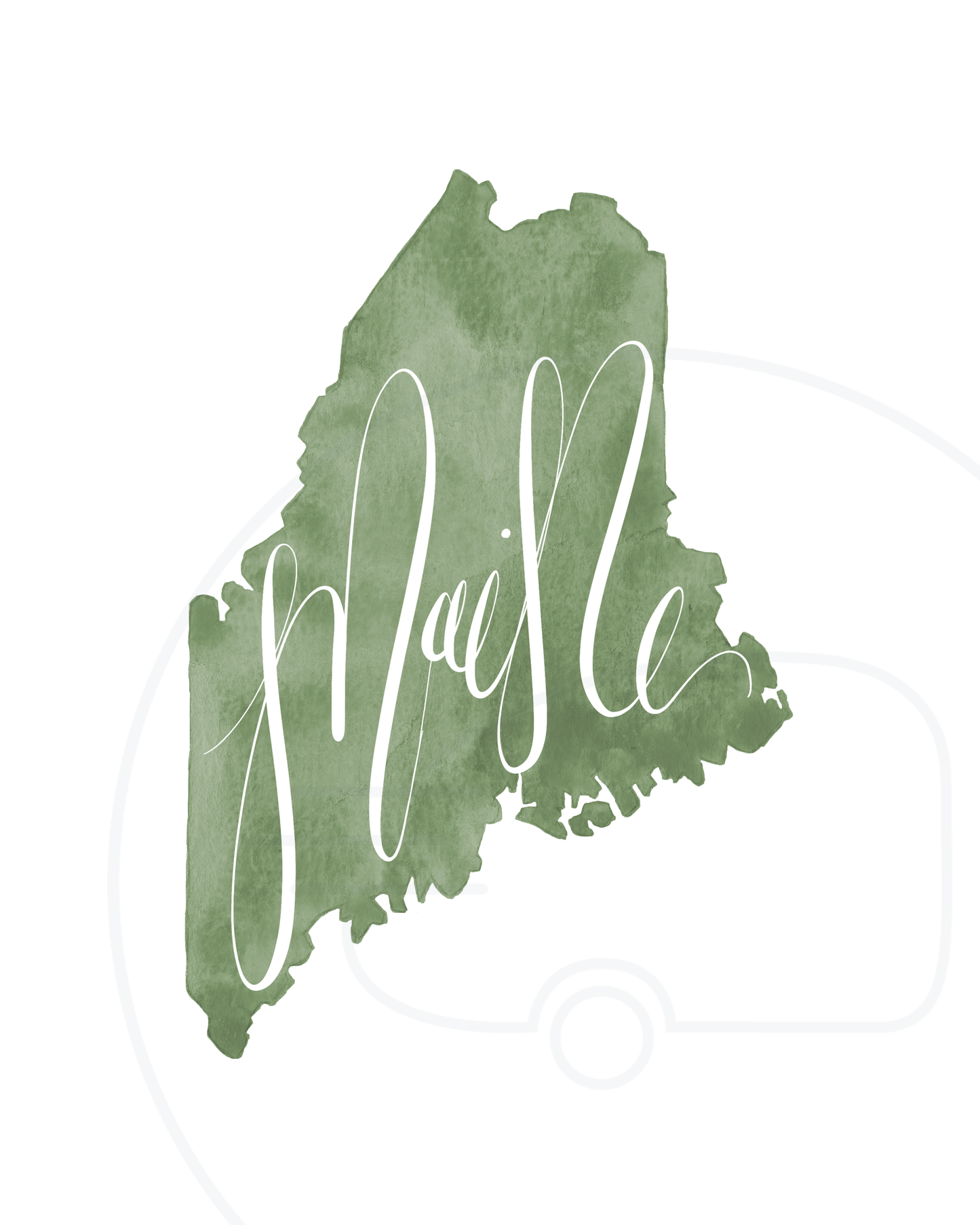 Maine watercolor print