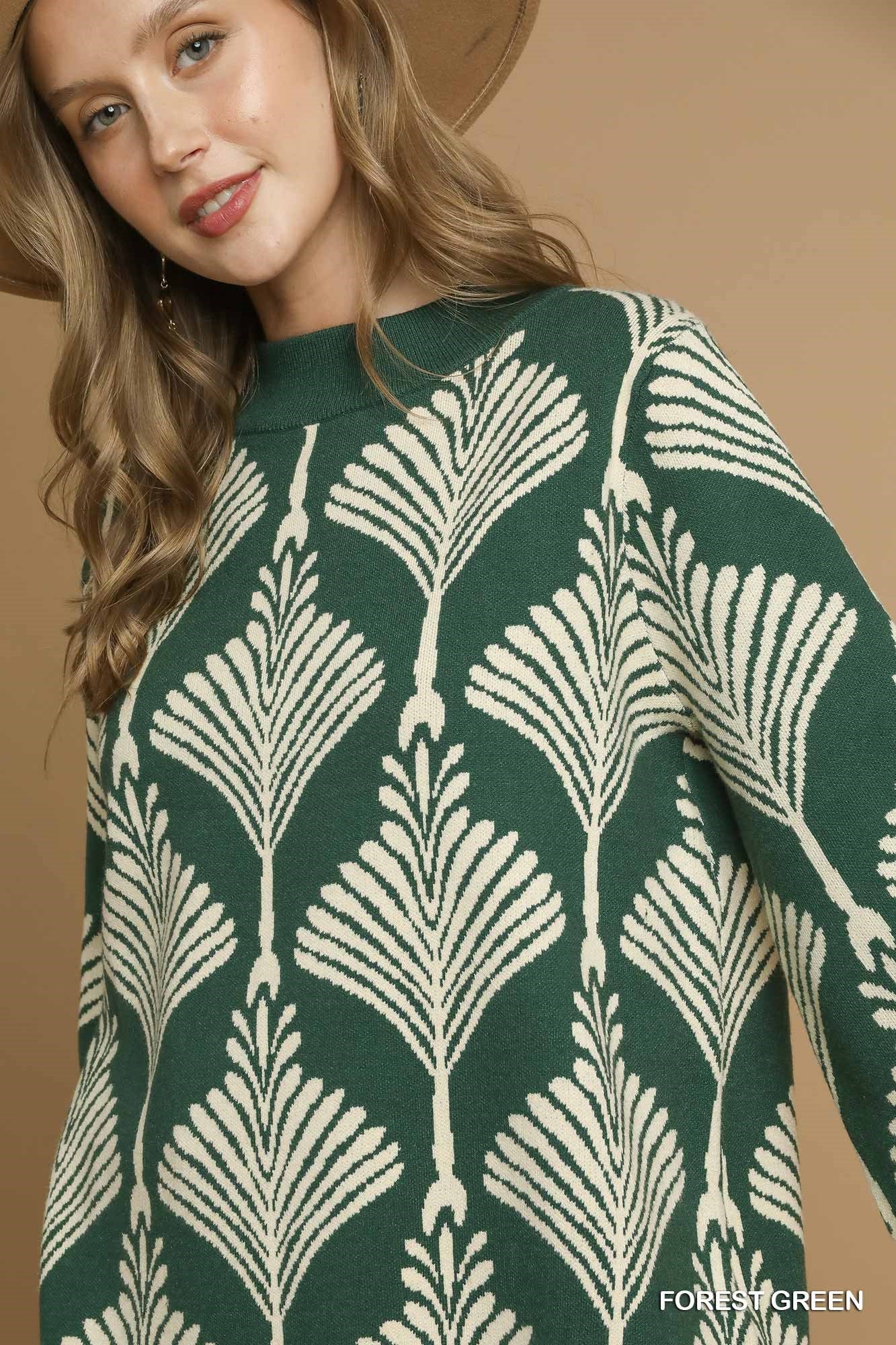 Abstract Print Pullover Sweater